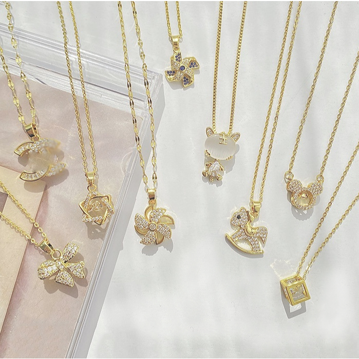 Vòng Cổ Thép Titan Thiết Kế Phiên Bản Hàn Quốc Tất Cả Trận Đấu Mặt Dây Chuyền Ánh Sáng Sang Trọng Cao Cấp Thời Trang Không Phai Màu Nữ Cặp Đôi Vòng Cổ DSLZ