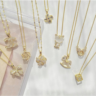 Vòng Cổ Thép Titan Thiết Kế Phiên Bản Hàn Quốc Tất Cả Trận Đấu Mặt Dây Chuyền Ánh Sáng Sang Trọng Cao Cấp Thời Trang Không Phai Màu Nữ Cặp Đôi Vòng Cổ DSLZ