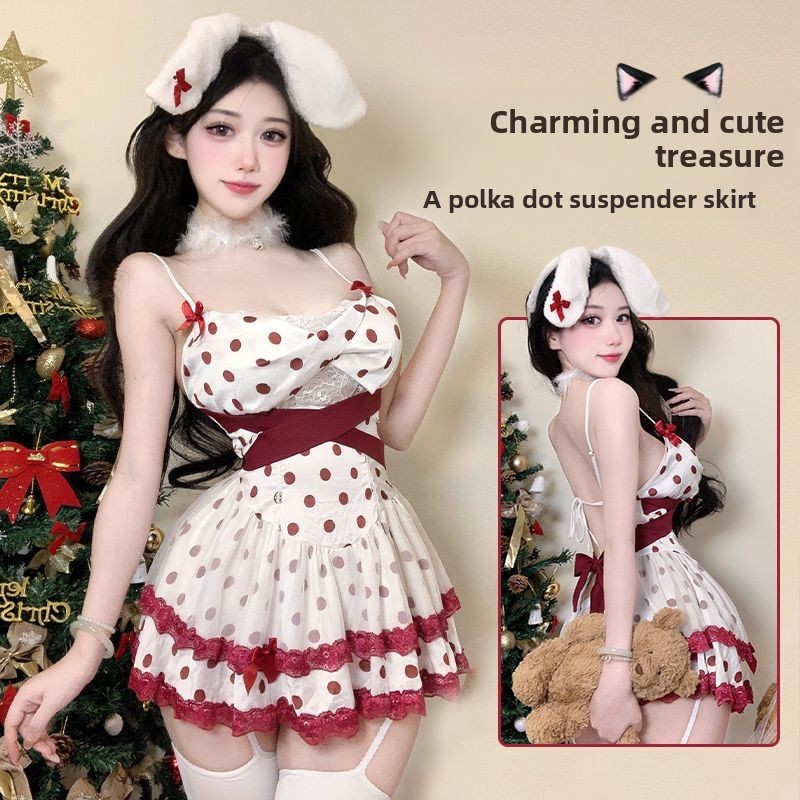 Đồ Lót Gợi Cảm Bunny Girl Ren Váy Ngủ Sling Bộ Đồ Ngủ