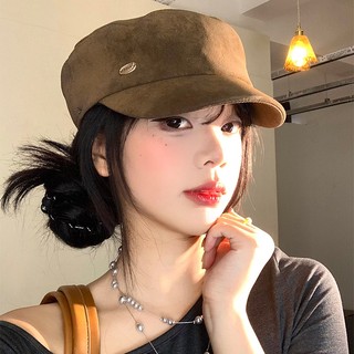  Merad Mũ Nồi Da Lộn Nữ Phong Cách Retro Nhật Bản Mũ Cưỡi Ngựa Nhỏ Tuần Hoàn Đầu Lớn 