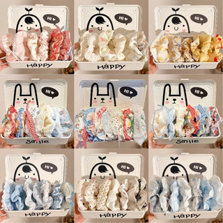 【Scrunchie】Set 10 Dây Buộc Tóc / Cột Tóc Scrunchies To Phồng Đẹp Thời Trang Hàn Quốc Phụ Kiện Tóc