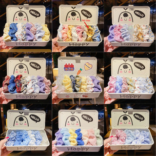 【Scrunchie】Set 10 Dây Buộc Tóc / Cột Tóc Scrunchies To Phồng Đẹp Thời Trang Hàn Quốc Phụ Kiện Tóc