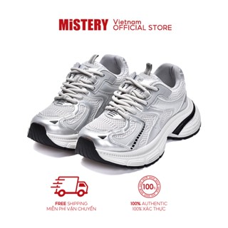  MiSTERY Giày Thể Thao Chạy Bộ Nữ Bạc Hàn Quốc 5cm Tăng Chiều Cao MIS-3802 