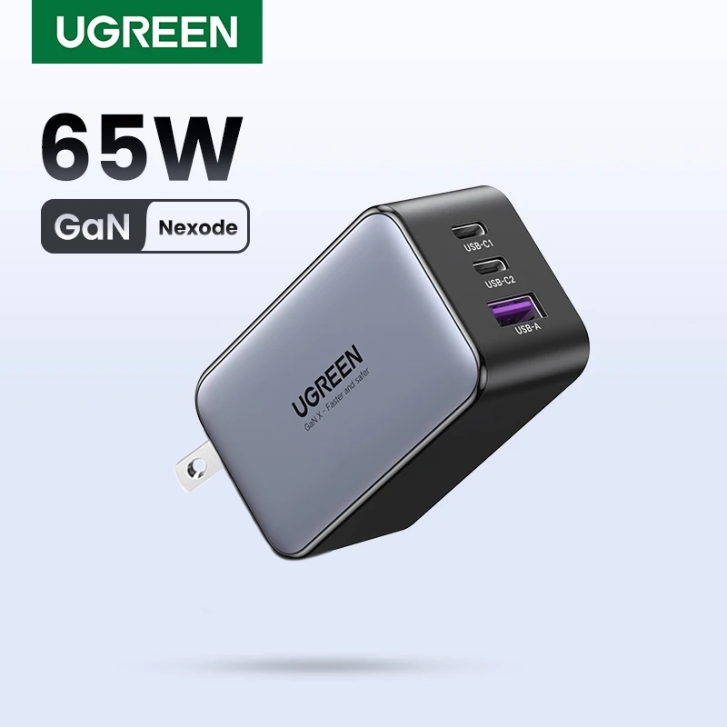 UGREEN CD244 65W GaN Sạc 2C1A QC 4.0 PD3.0 Sạc Nhanh Cho Điện Thoại Laptop Máy Tính Bảng
