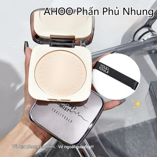 AHOO Phấn Phủ Nhung Phấn sương nhung để hoàn thiện mờ không tì vết, trang điểm kiểm soát dầu lâu trôi