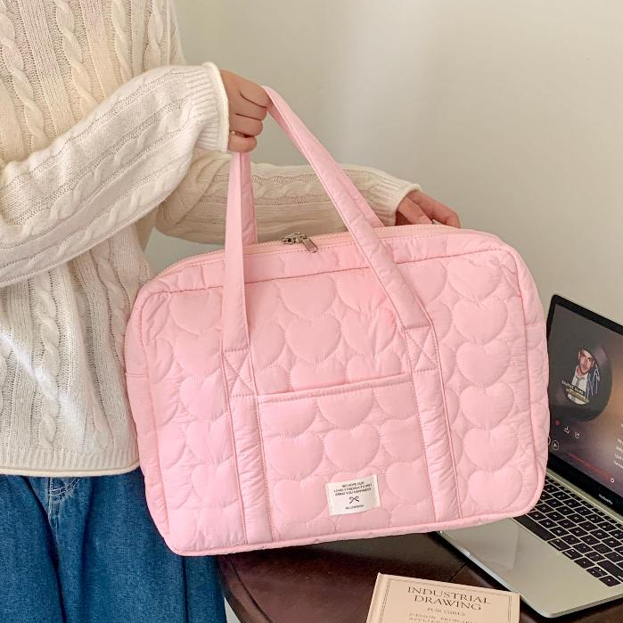 Túi đựng máy tính xách tay Thời trang thêu tình yêu Dung tích lớn Nhiều ngăn Di động đeo vai Vỏ bảo vệ máy tính chống sốc