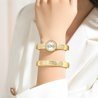 Mới CRRJU Đồng Hồ Nữ Chính Hãng Thép Không Gỉ Mặt Số Nhỏ Vòng Tay Thời Trang Thiết Kế Thanh Lịch Và Tinh Tế Thạch Anh Analog Chống Thấm Nước 5051X