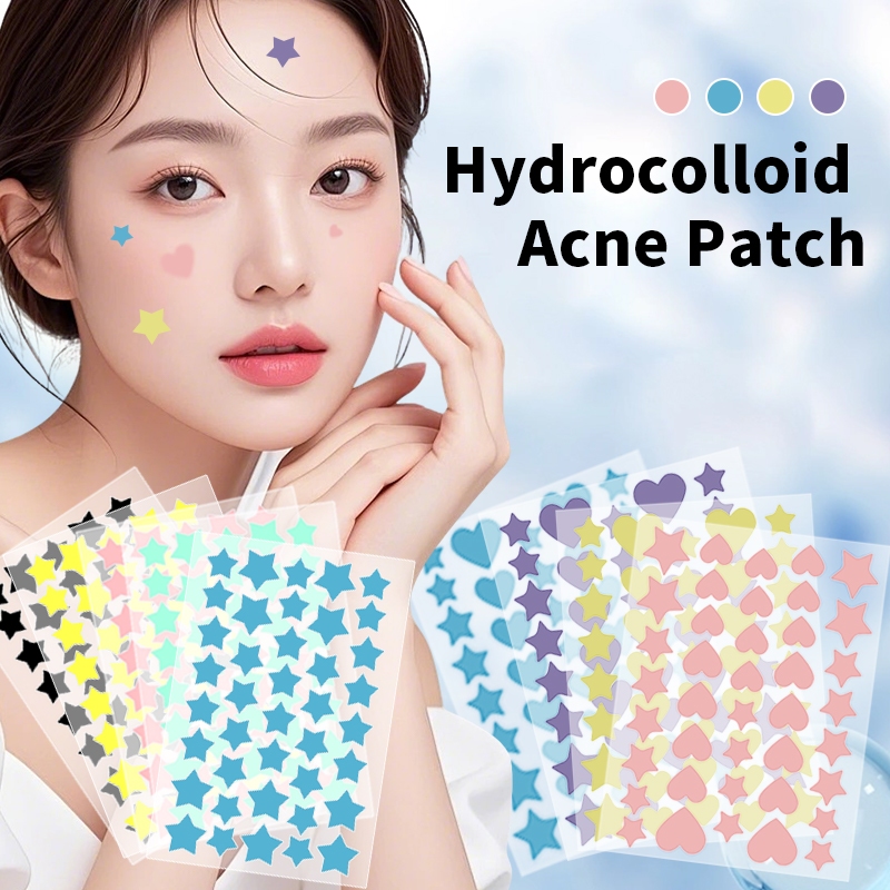 Star Pimple Patch Colorful Hydrocolloid Acne Stickers Heart Spot Zits Blemishes Cover