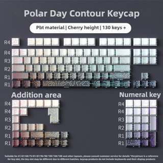  Polar Day Contour Keycap Side Print Shine Through Character Lines Cherry Profile Doubleshot Chất liệu PBT Tùy chỉnh cho bàn phím cơ MX 60   68   75   84   87   96   102   108 