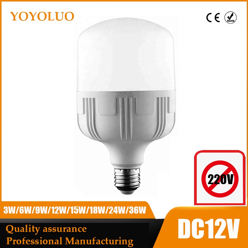 Bóng Đèn Led 12V DC E27 3W 7W 9W 12W 15W 18W 24W 36W 12V Dành Cho Các Hoạt Động Ngoài Trời