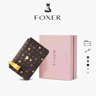 FOXER Ví nữ thời trang in họa tiết Ví đựng tiền xu mini đựng thẻ tín dụng
