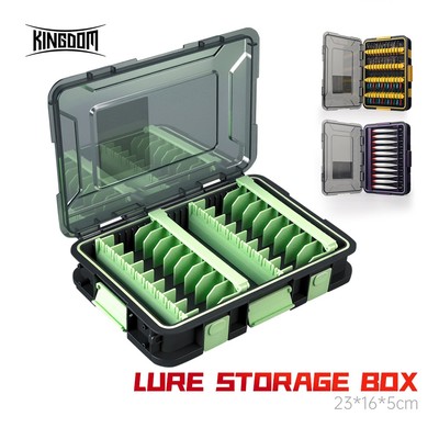 Kingdom Fishing Tackle Box Hộp Bảo Quản Mồi Minnow / Bút Chì / VIB Mồi Hộp Câu Đa Hộp Kết Nối Chống Thấm Nước Thiết Kế DIY Bên Trong Phân Vùng Có Thể Điều Chỉnh Từ Rơi Phụ Kiện