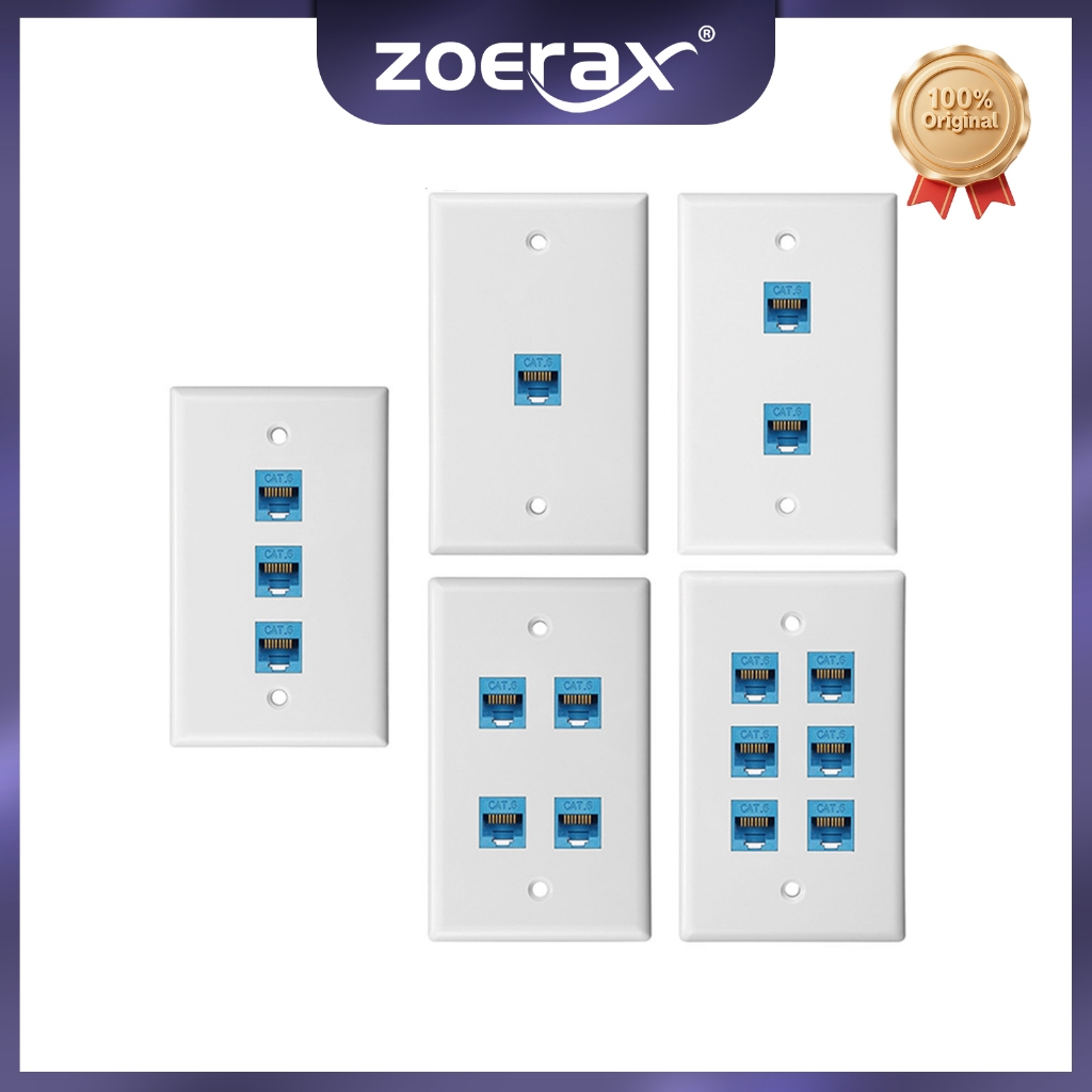 Zoerax Cat 6 Ethernet Wall Plate, Ethernet Wall Plate Nữ-Nữ Có Thể Tháo Rời Tương Thích Với Cat6 / 5