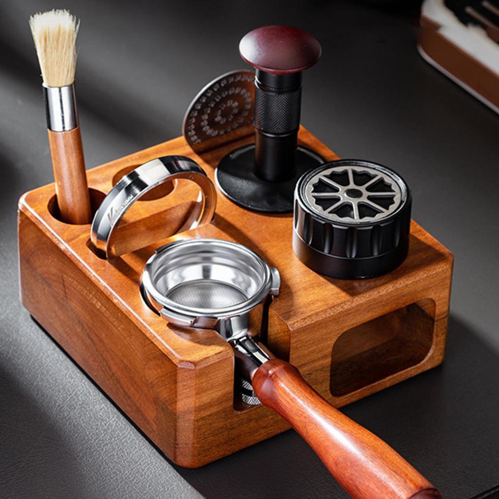 Trạm Tamping Espresso 58mm Gỗ Sắp Xếp Có Thể Điều Chỉnh Portafilter Chân Đế Quà Tặng Chiều Cao Thảm Đứng Cho Nhà Hàng 、Quán cà phê & Mặt Bàn