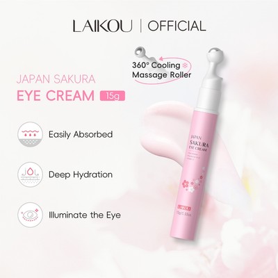 LAIKOU Nhật Bản Sakura Kem Mắt Có Đầu Con Lăn Tinh Tế Vùng Da Mắt Nhẹ nhàng Dưỡng Ẩm Dưỡng Ẩm & Phát Sáng 15g