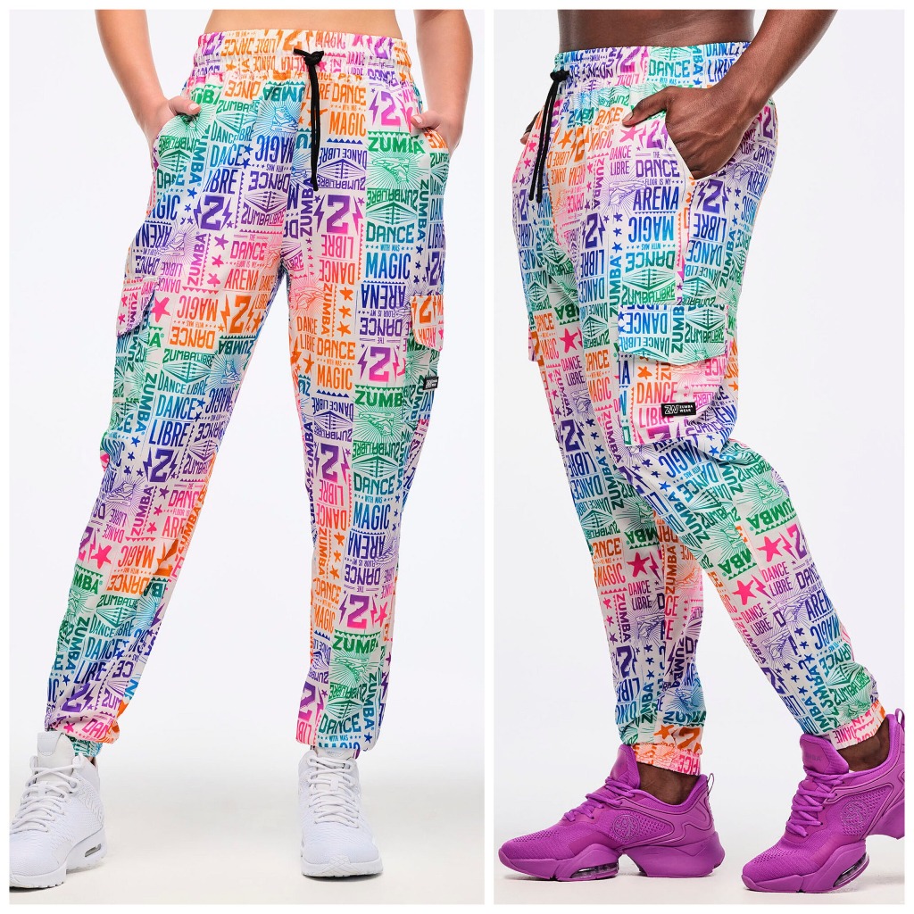 Mới Về Zumba Fitness Wear Zumba Libre Cargo Quần Trắng / Hồng Z1B00 0628