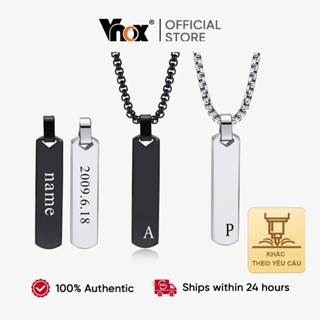 Vòng cổ Thanh Dọc Bằng Thép Không Gỉ Khắc Chữ vnox Thời Trang Cho Nam Và Nữ