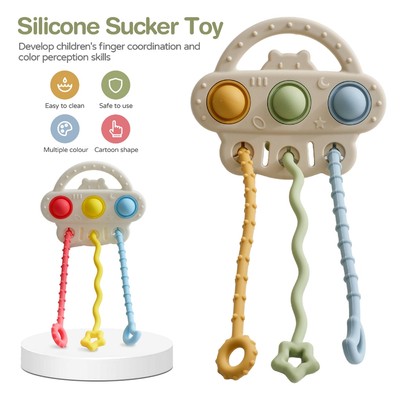 Bé Kéo Dây Đồ Chơi Giáo Dục Cho Bé Silicone Miếng Dán Đồ Chơi Giảm Xẻng 0-12 Tháng Bé Cảm Giác Nhận Thức Đồ Bấm Ngón Tay Trò Chơi