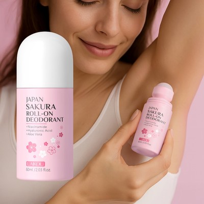 LAIKOU Japan Sakura Roll-on Khử Mùi 60ml Độ Khô Lâu Dài Mùi Phòng Vệ Tươi Cả Ngày