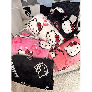 DPGT  Hello Kitty Bộ Đồ Ngủ Quần Kawaii Anime Thu Đông Ấm Áp Quần Áo Gia Đình Nhiều Phong Cách Flannel Quần Thường Ngày Bé Gái Quà Tặng OHG