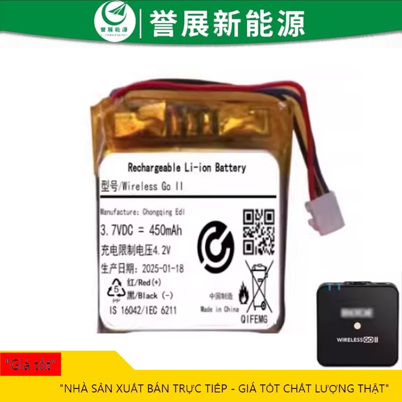 480mAh Thích hợp cho pin không dây Go II không dây RODE RODE