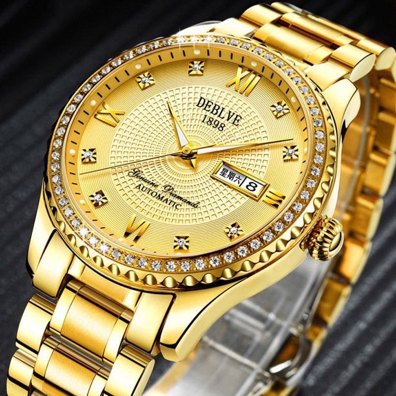[Có Hộp] DEBLVE Đồng hồ nguyên bản lịch kép sang trọng dành cho nam Đồng hồ nam chống nước thời tran