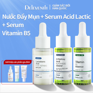  Huyết thanh DELEVENTH chống dị ứng dưỡng ẩm thu nhỏ lỗ chân lông loại bỏ mụn đầu đen phục hồi sau nắng huyết thanh thu nhỏ lỗ chân lông axit lactobionic 30ml + dung dịch trị mụn đầu đen axit trái cây 30ml + huyết thanh B5 30ml 