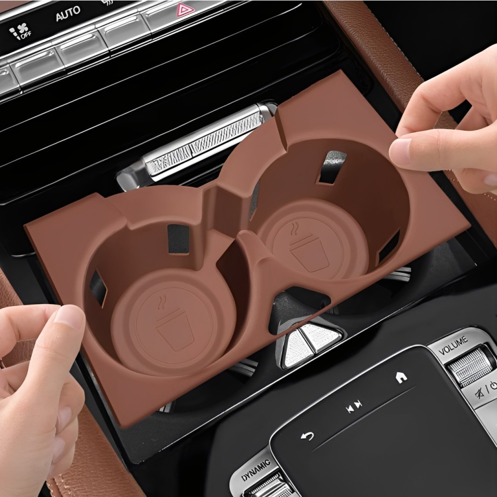 Ô Tô Silicon Trung Tâm Hộp Bảo Quản Cốc Nước Thảm Viền Cho Xe Mercedes Benz GLE GLS Class GLE350 450