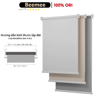 Beemee Rèm lăn làm đen dày,Phụ kiện hoàn chỉnh,thích hợp cho phòng khách, phòng ngủ, cửa sổ, tường kính và bóng cách nhiệt văn phòng