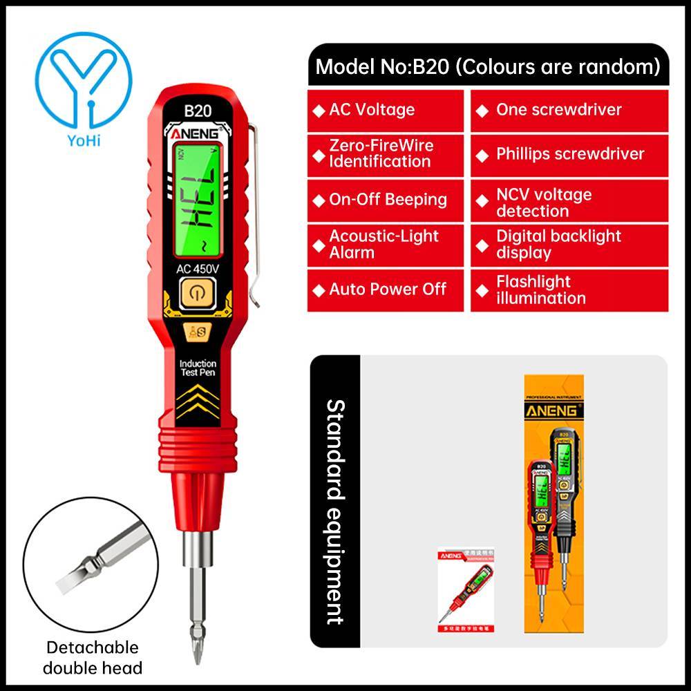 Bút đo điện áp có độ chính xác cao mới YoHi ANENG B20 với màn hình kỹ thuật số điểm dừng phát hiện đ
