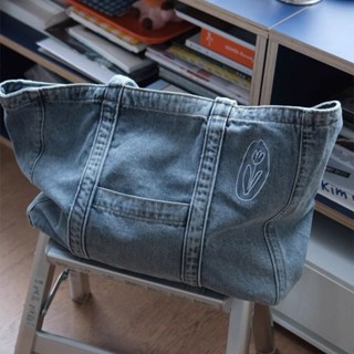  Túi Tote Jean Nữ Thời Trang Túi Xách Vải Denim Hoa Cúc Đeo Vai Đi Học Đi Chơi Đẹp 