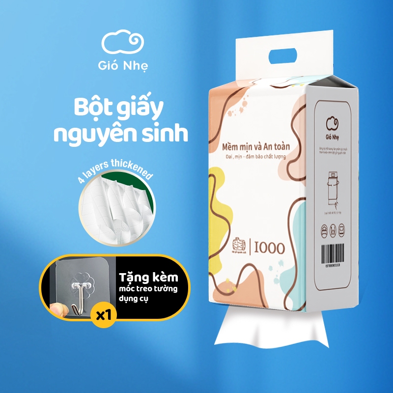 1 Khăn giấy mặt Giấy treo tường Khăn giấy đáy 4 lớp