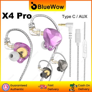   3.5mm & Type-C  Tai nghe năng động trong tai BlueWow X4 PRO – Mic HD cho cuộc gọi   chơi game Bao gồm đầu tai silicon 3x 