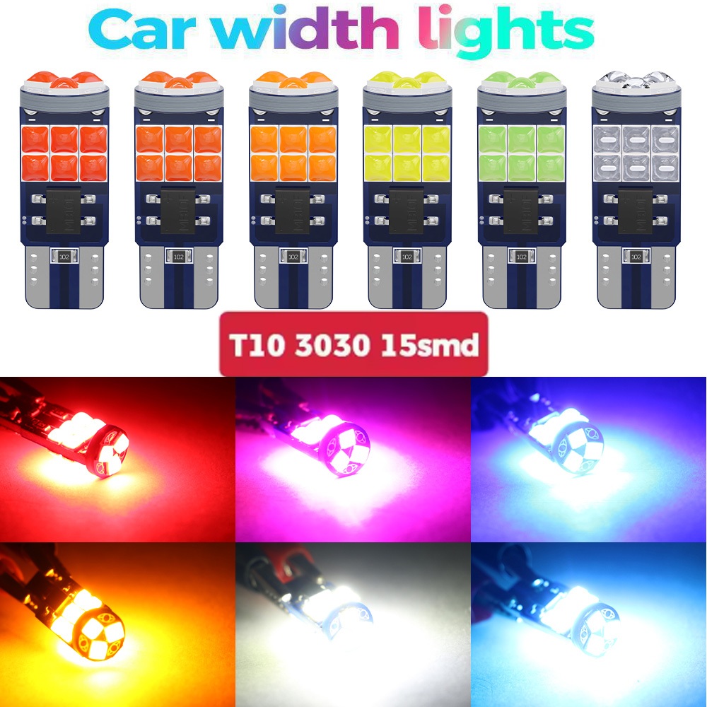 2 / 4 Chiếc T10 W5W LED 168 194 W5W 3030 15SMD Bóng Đèn Canbus Giải Phóng Nội Thất Ô Tô Biển Số Đèn 