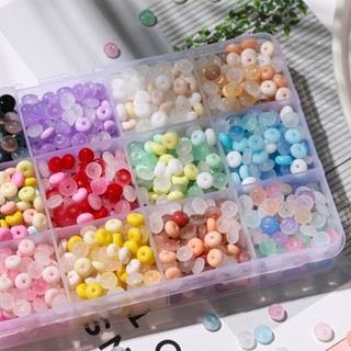 Thủy tinh hạt tròn phẳng 3*6mm hỗn hợp màu cho DIY vòng cổ và vòng tay