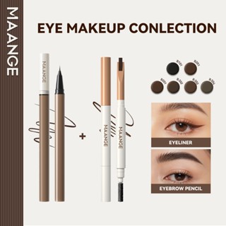  Bút kẻ mắt dạng lỏng MAANGE và bút chì kẻ mày hai đầu chống thấm nước và chống nhòe Trang điểm mắt lâu trôi 