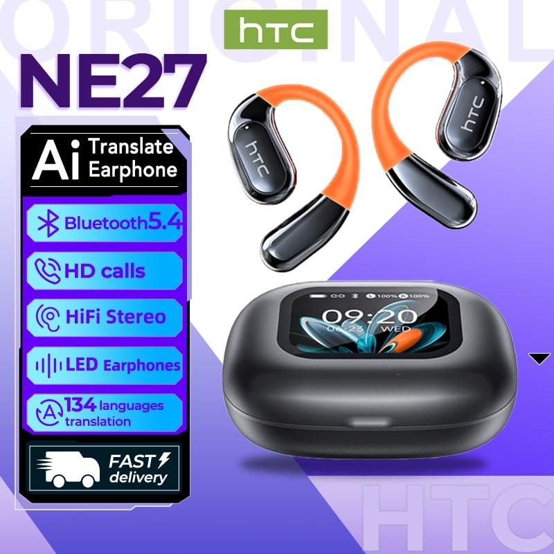 HTC NE27 Tai Nghe Phiên Dịch AI Tai nghe không dây Bluetooth 5.4 Dịch hai chiều 134 ngôn ngữ Màn hình cảm ứng LED Tai nghe doanh nhân Có micro Chống nước IPX5 | BigBuy360 - bigbuy360.vn