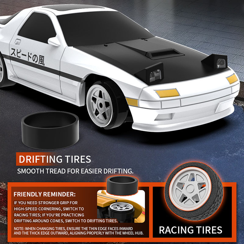 Xe RC 1: 43 4WD Điện RC Drift Xe Full Cân ESP Con Quay Hồi Chuyển Mini Để Bàn RC Đua Xe Mô Hình Đèn 