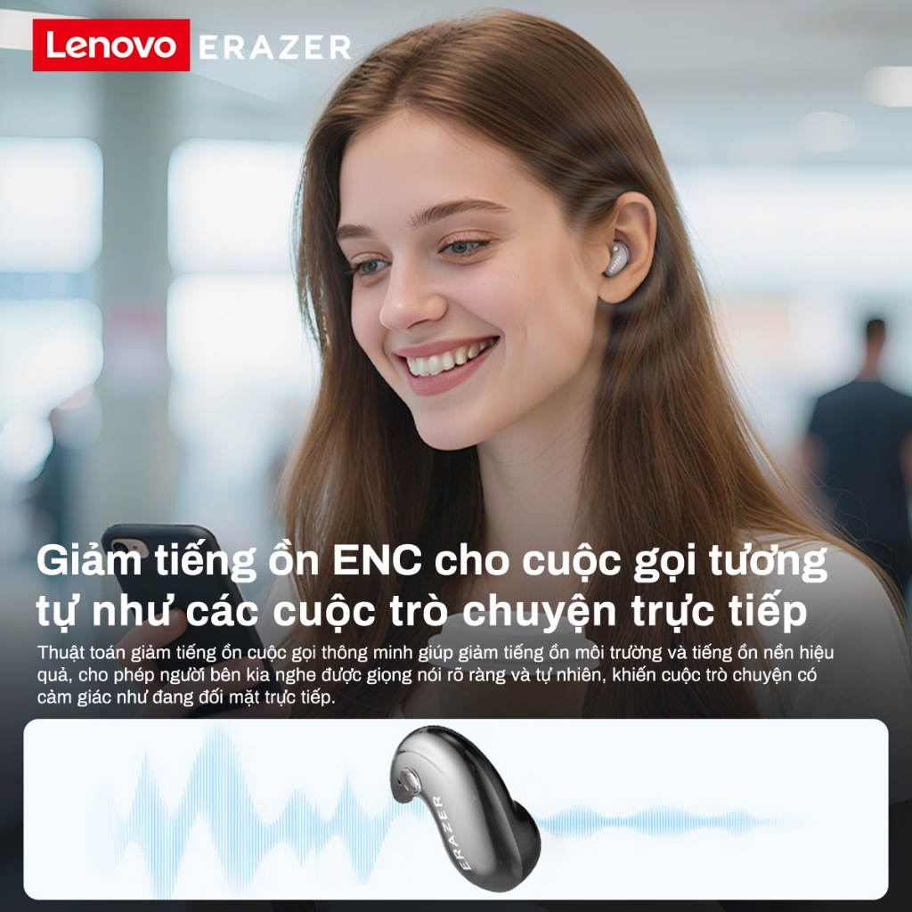 Lenovo ERAZER XF58 Tai Nghe Phiên Dịch AI Tai Nghe Ngủ Đa Năng  Màn Hình LED, Bluetooth 6.0  Âm Thanh Hi-Fi Cao Cấp Khử Tiếng Ồn ENC Chống Nước IPX5 Thiết Kế Không Dây | BigBuy360 - bigbuy360.vn