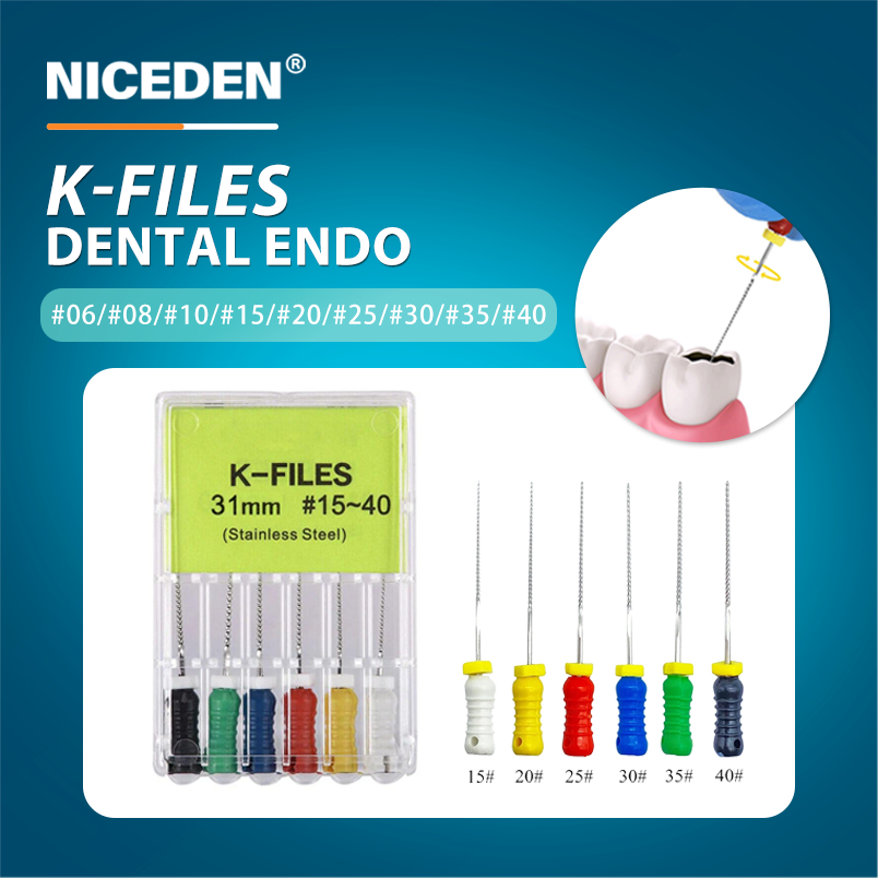 NICEDEN Nha khoa Endo tập tin K-File 21 / 25 / 31mm Tập tin Dụng cụ nha khoa nội nha
