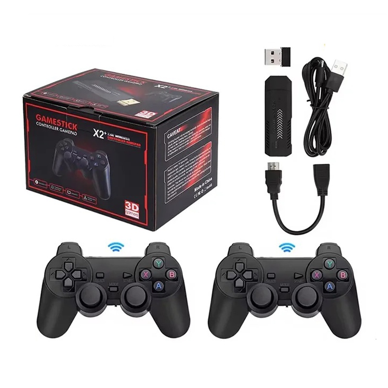 Máy Chơi Game Video X2 Plus 2.4G Bộ Điều Khiển Không Dây Đôi Tivi Giả Lập 40000 Trò Chơi 64GB / 128G