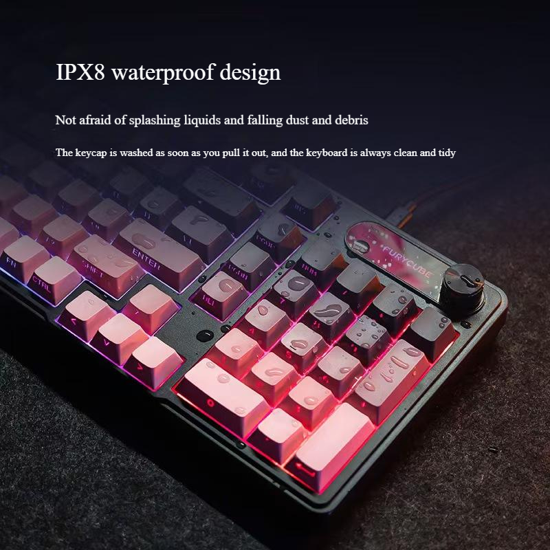 Bàn phím im lặng ba chế độ không dây FURYCUBE IP98 – Thẩm mỹ giá trị cao, Cảm giác cơ học, Bàn phím 