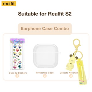 Ốp Bảo Vệ Tai Nghe Realfit S2 Quà Tặng Độc Quyền Hộp Đựng Tai Nghe Hoạt Hình Silicon Trong Suốt Móc Chìa Khóa Hoạt Hình Nhãn Dán 