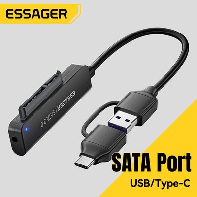 Essager Type-C / USB 3.0 sang cáp SATA Bộ chuyển đổi di động để truyền dữ liệu từ ổ cứng sang giao diện máy tính Bền bỉ