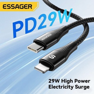 Cáp sạc nhanh ESSAGER PD 29W Chuyển đổi Type C sang iOS 480mbps Thích hợp cho iPhone 7 8 X XR 11 12 13 14 Pro Max
