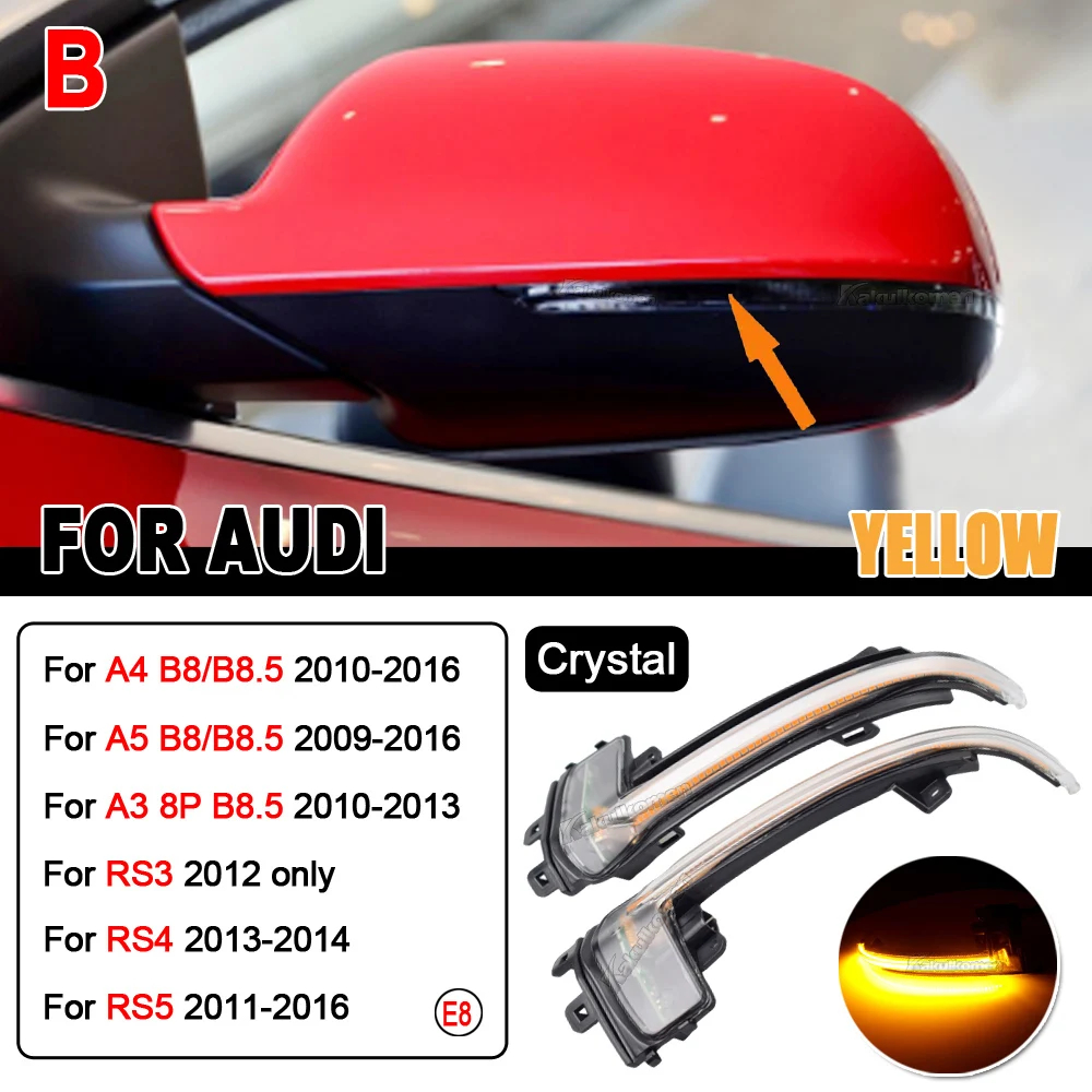 Đèn LED Năng Động Báo Blinker Bên Chiếu Hậu Gương Báo Rẽ Đèn Tín Hiệu Cho Xe Audi A4 A5 B8 B8.5 A3 8P Q3 A6 C6 S6 A8 8K