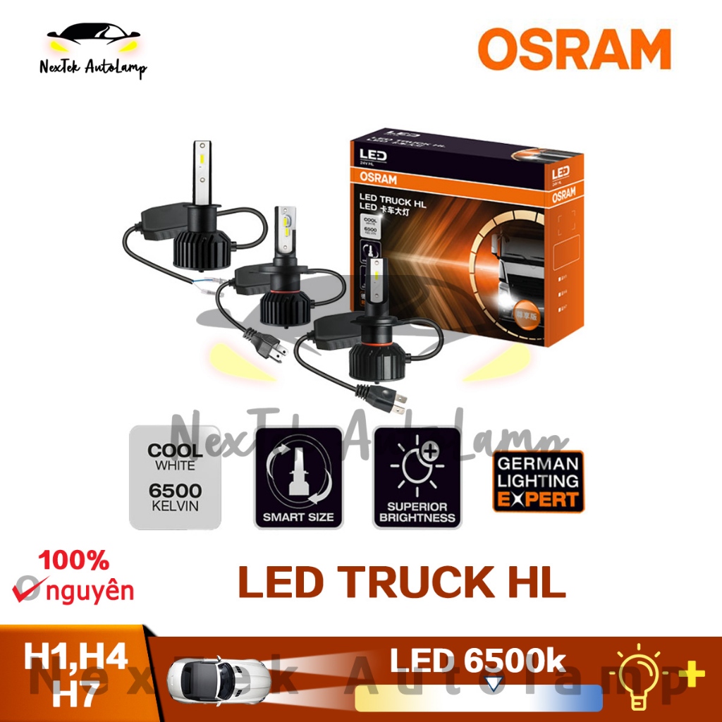 OSRAM TRUCK HL LED H1 H4 H7 24V 45W 6500K Đèn trắng siêu sáng Đèn pha xe tải Công suất cao Đèn gốc t