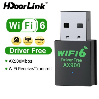 HdoorLink WiFi 6 AX900 Bộ Chuyển Đổi USB 2.4 / 5.8GHz USB WiFi 6 Mạng Không Dây Wlan Thu Trình Điều Khiển Miễn Phí Cho PC Laptop