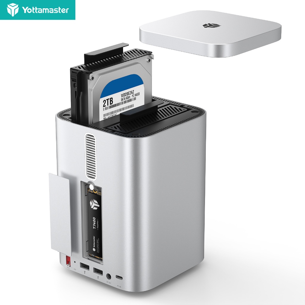 Yottamaster HSD10 MiniTower SSD / HDD Docking Station Có Vỏ M.2 Cho Mac Mini M4 (M435)