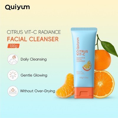 Sữa rửa mặt hàng ngày QUIYUM Citrus VIT-C Radiance Glow 100g - Làm sáng da nhẹ nhàng mà không cần sấy quá mức để làm giàu mịn màng